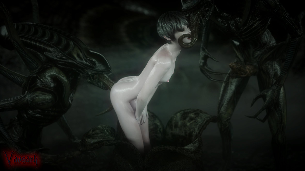Alien creatures gangbang a pretty girl - 3D monster