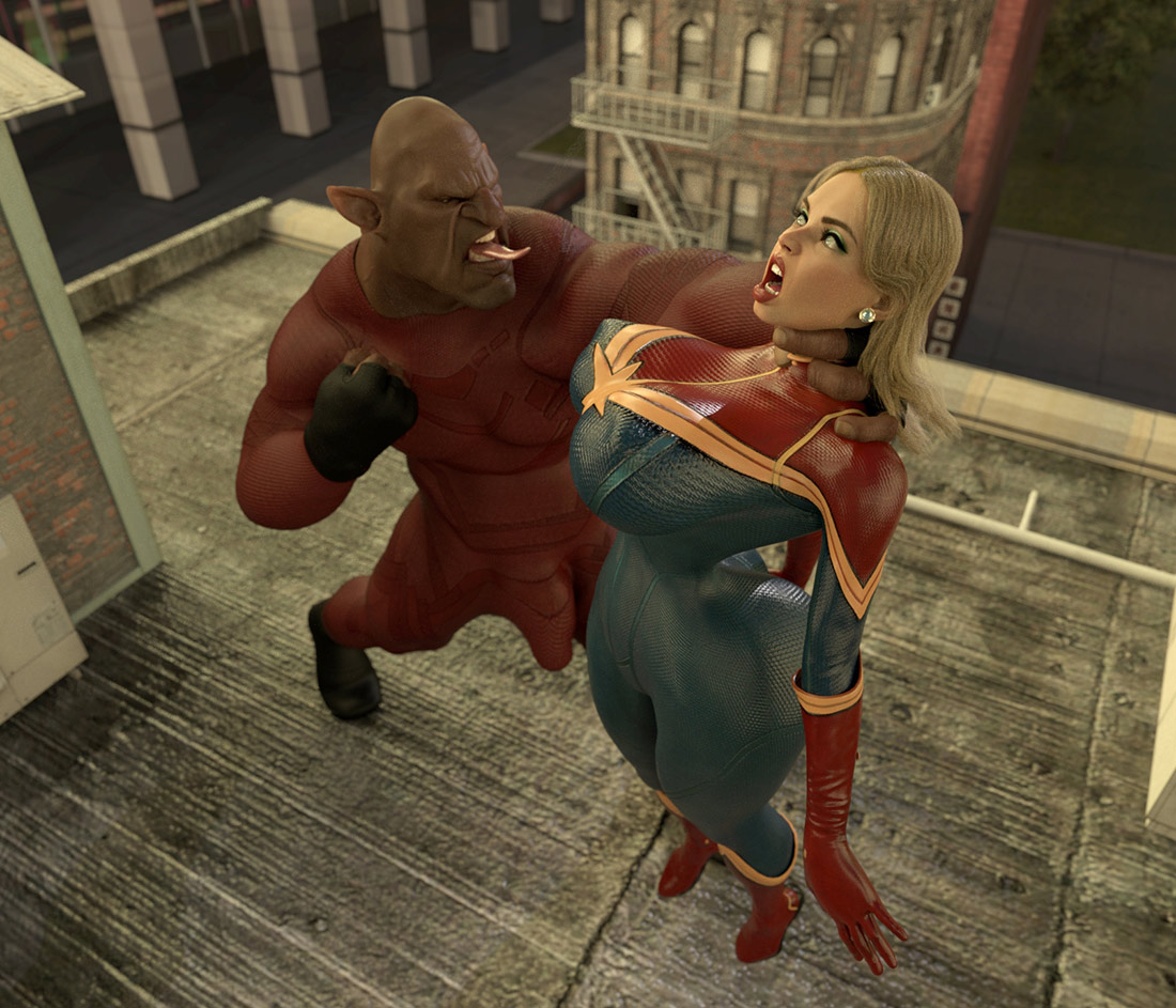 Super power in a big dick - Captain Marvel aliens fight