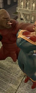 Super power in a big dick - Captain Marvel aliens fight