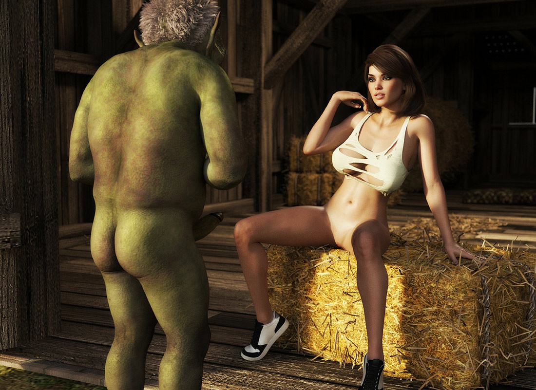 Beauty and the Beast in a country barn - Vera and Old Mack Goblin