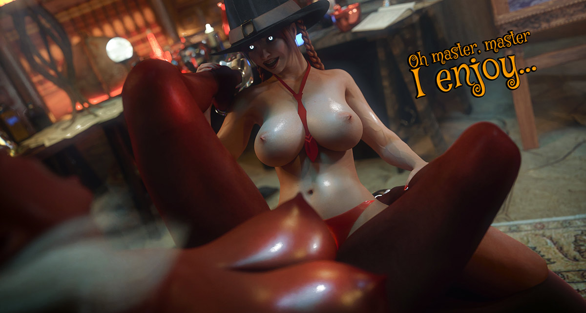 Oh master, master, squeeze your boob, I need your cunt to provide some lube - Wicked, Tale two, Witch's Brew