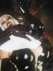 Fetish nun character and some scenes with monster - Nun demon by FantasyErotic